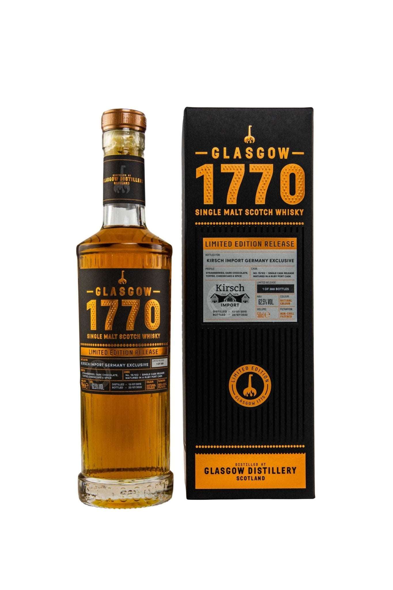 1770 Glasgow Distillery 2015/2022 Single Port Cask #15/102 for Kirsch 62,5% vol. 500ml - Maltimore
