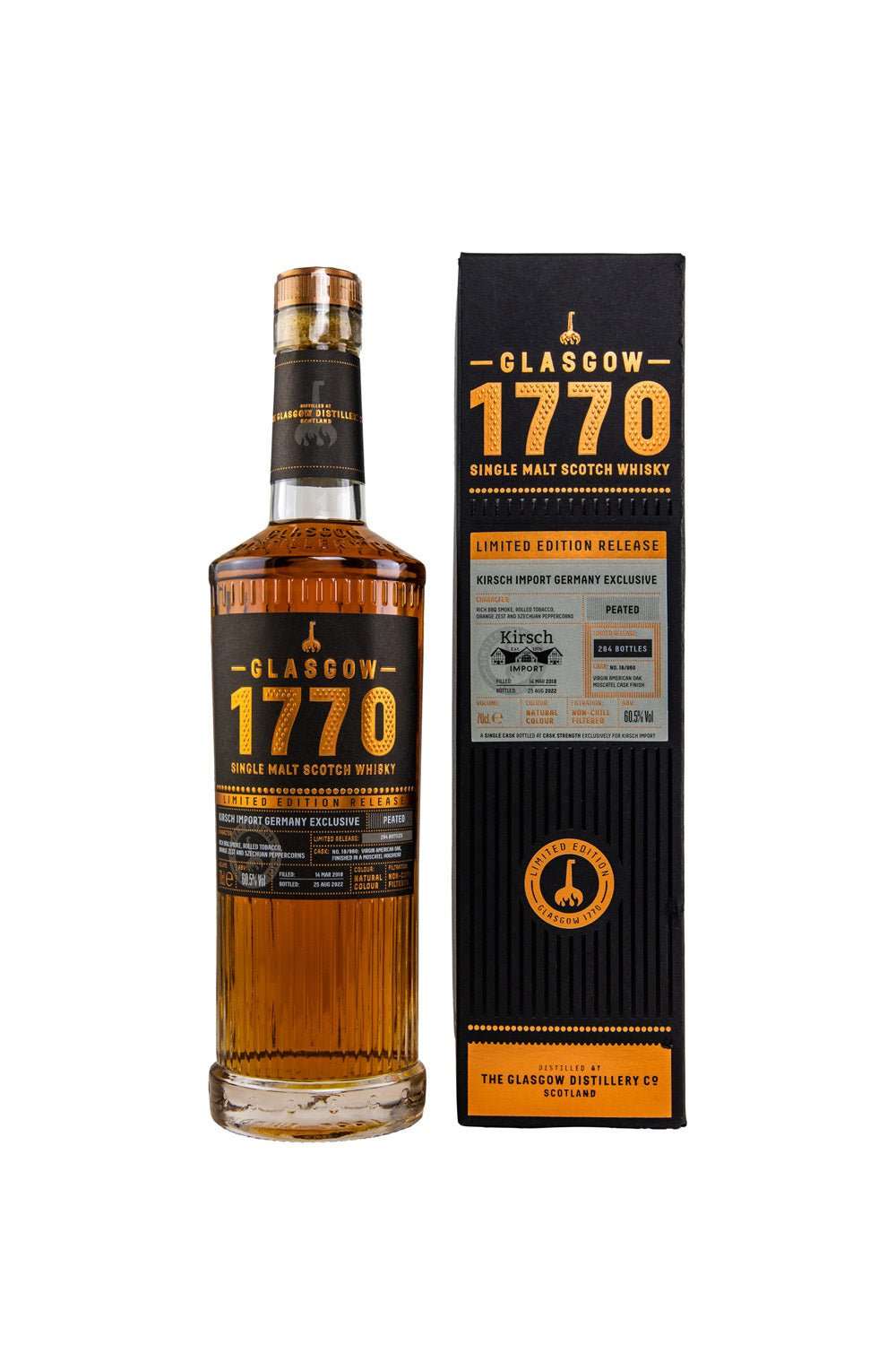 1770 Glasgow Distillery 2018/2022 Single Cask #18/960 Moscatel Peated 60,5% vol. 700ml - Maltimore