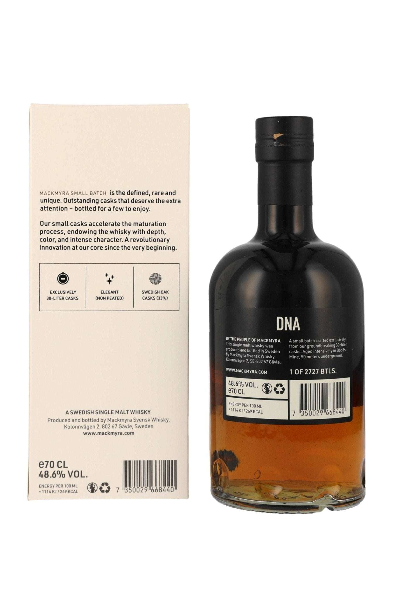 Mackmyra DNA Swedish Single Malt Whisky Exklusiv Small Batch 48,6% vol. 700ml - Maltimore