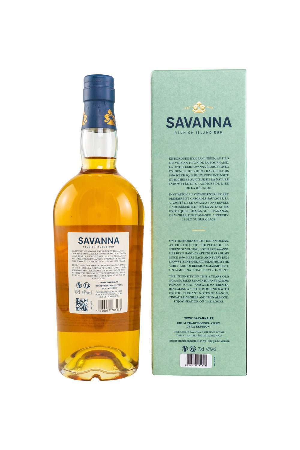 Savanna 5 Jahre Rhum Traditionnel Vieux de la Reúnion Island Rum 43% vol. 700ml - Maltimore