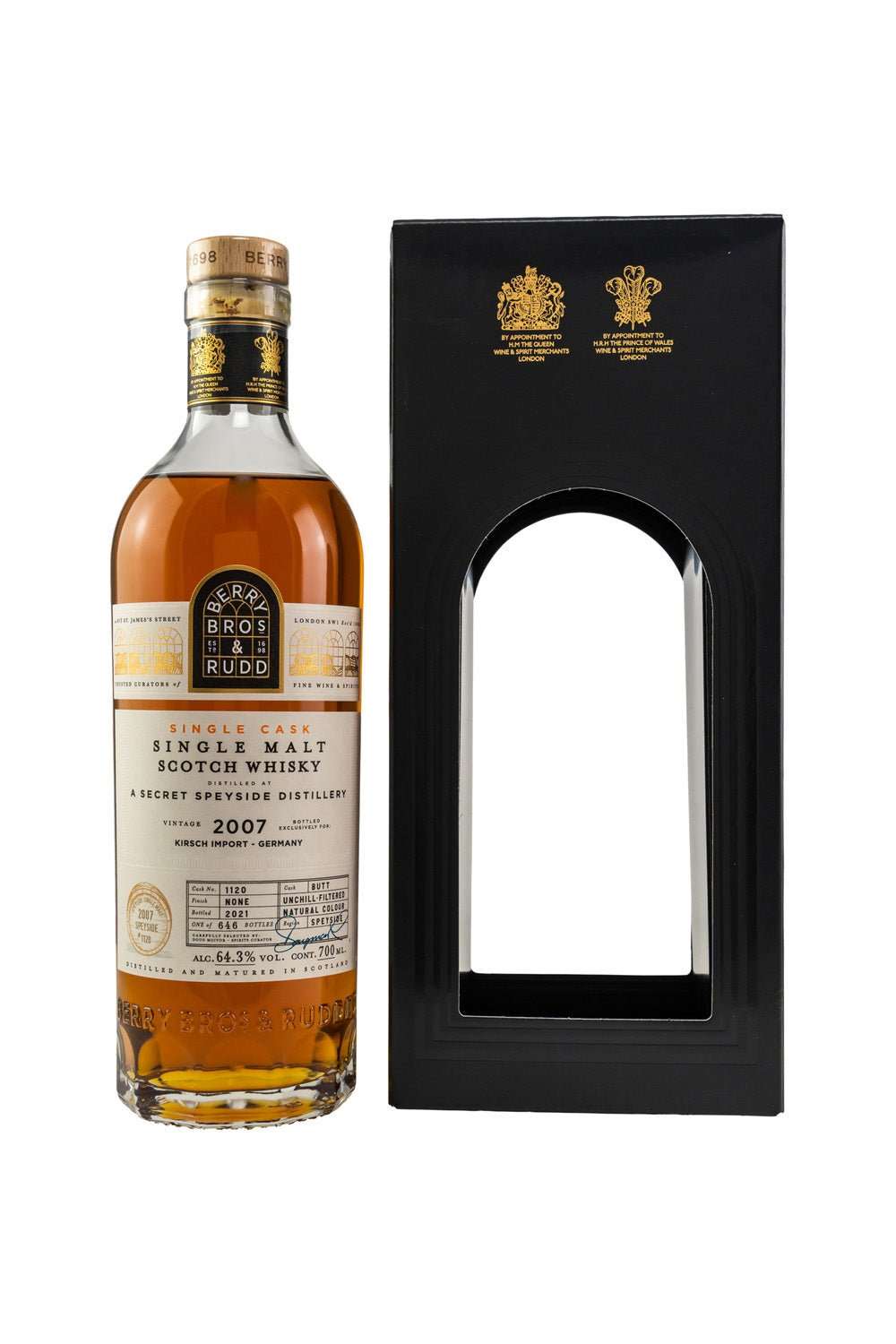 Secret Speyside 2007 BR Berry Brothers Sherry Butt for Kirsch Import #1120 64,3% vol. 700ml - Maltimore