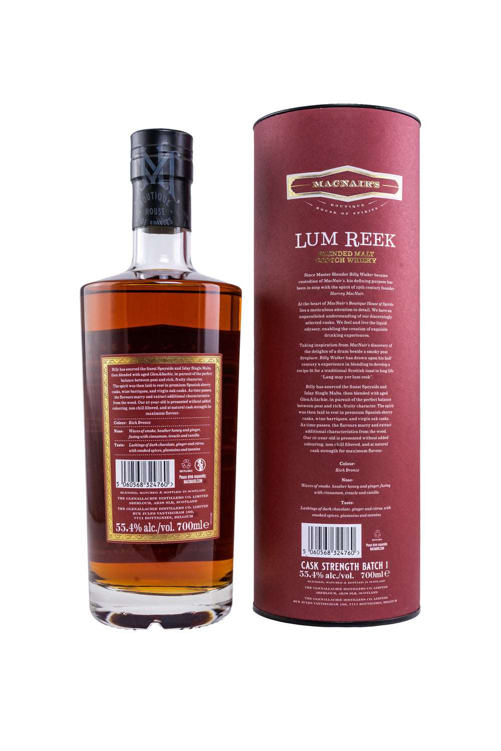 MacNair's Lum Reek 10 Jahre Cask Strength Batch 1 Blended Scotch Whisky 55,4% vol. 700ml - Maltimore